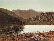 Atkinson Grimshaw, Blea Tarn at First Light,Langdale Pikes in the Distance